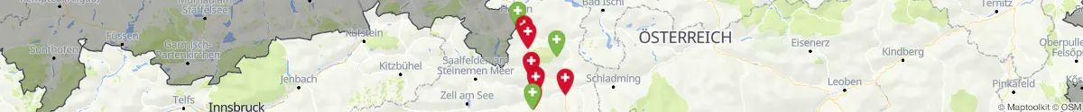 Map view for Pharmacies emergency services nearby Werfen (Sankt Johann im Pongau, Salzburg)